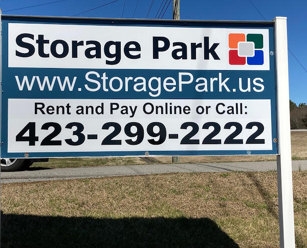 Storage Park roadside sign at the Etowah North facility